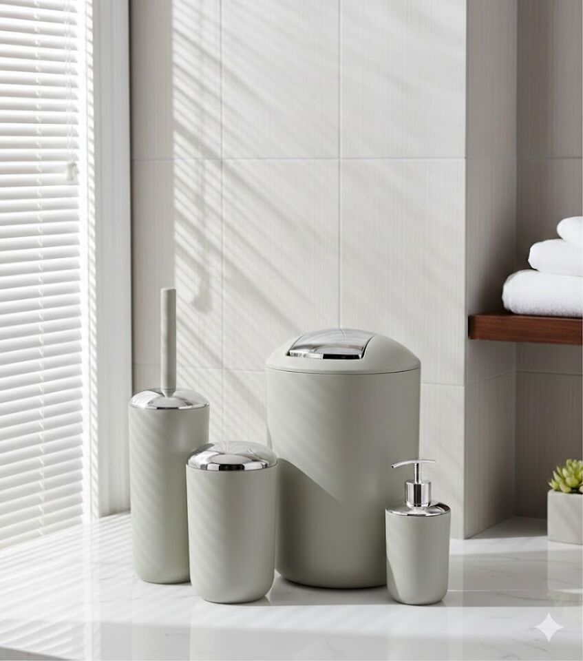 Kapuçino Rengi 4’lü Banyo Seti – Şık, Uyumlu