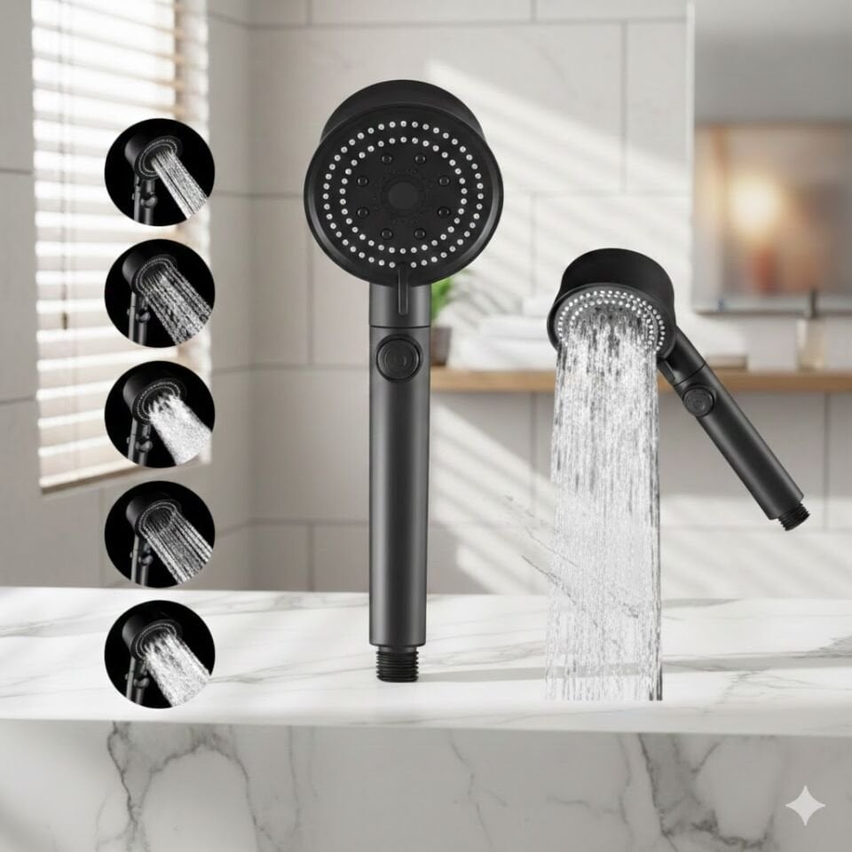 Siyah Çok Fonksiyonlu El Duşu | Lüks Yüksek Basınçlı Duş Başlığı