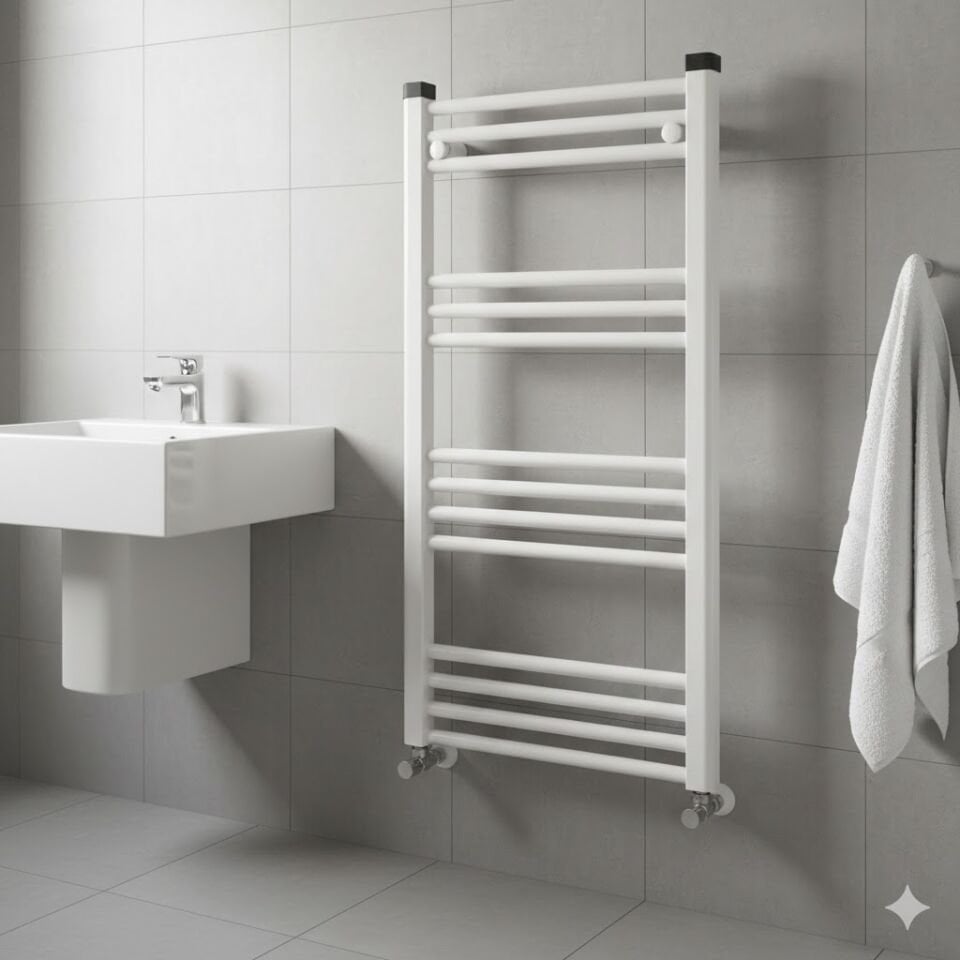 Beyaz Havlupan Radyatör 50x70– Modern Tasarım Banyo Havlu Kurutucu