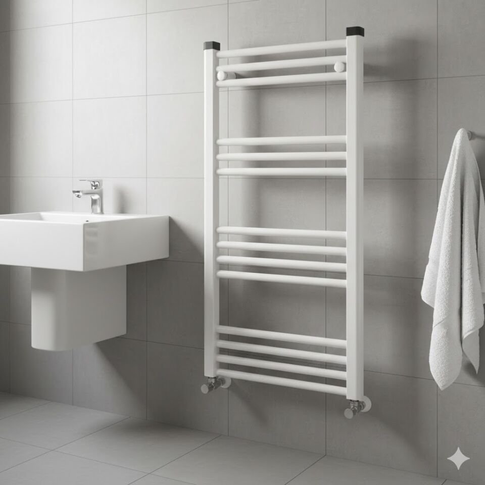 Beyaz Havlupan Radyatör 50x70– Modern Tasarım Banyo Havlu Kurutucu