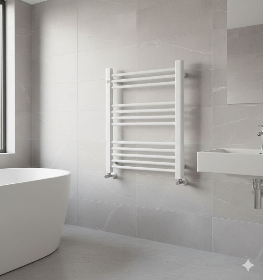 Beyaz Havlupan Radyatör 50x70– Modern Tasarım Banyo Havlu Kurutucu