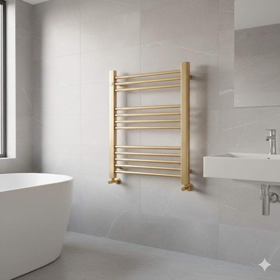 Gold Havlupan Radyatör 50x100 – Lüks Tasarım Banyo Havlu Kurutucu