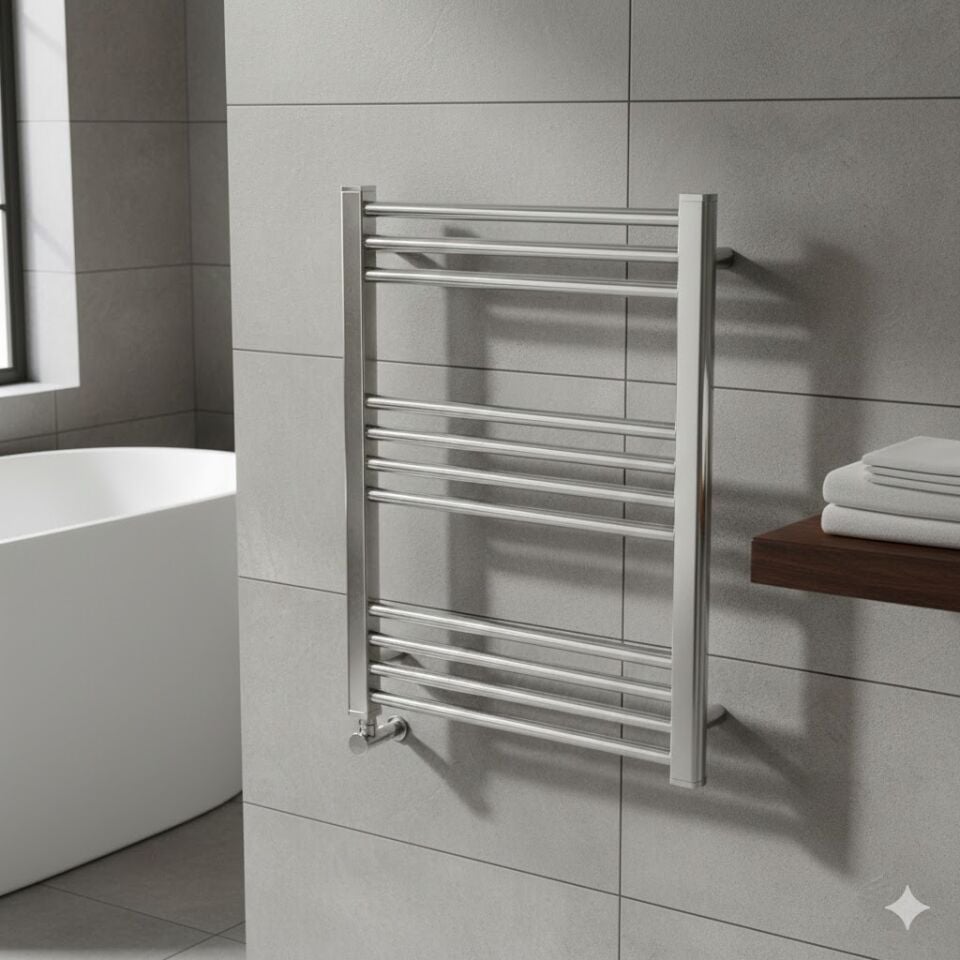 Krom Havlupan Radyatör 50x70 – Parlak Krom Banyo Havlu Kurutucu