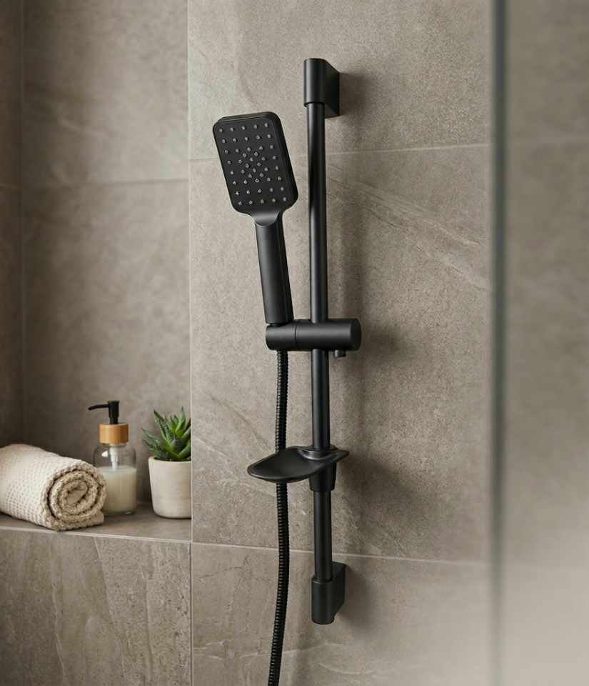 Siyah Sürgülü Duş Seti – Paslanmaz, Şık ve Dayanıklı